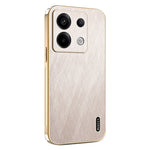 KADEM Phone Case For Xiaomi Redmi Note 13 Pro 5G / Poco X6 5G / X6 Neo 5G Electroplating Silk Texture PU + TPU Back Cover