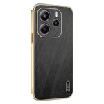 KADEM For Xiaomi Redmi Note 14 4G (163.25mm) Case Electroplating Silk Texture PU + TPU Phone Back Cover