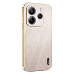 KADEM For Xiaomi Redmi Note 14 4G (163.25mm) Case Electroplating Silk Texture PU + TPU Phone Back Cover