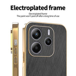 KADEM For Xiaomi Redmi Note 14 4G (164.84mm) Case Electroplating Silk Texture PU + TPU Phone Back Cover