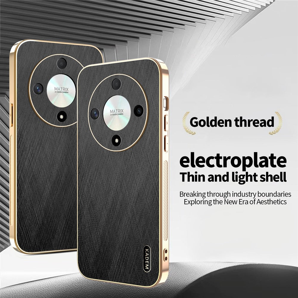 KADEM For Honor X9b 5G / Magic6 Lite 5G Case Electroplating Silk Texture PU + TPU Phone Back Cover