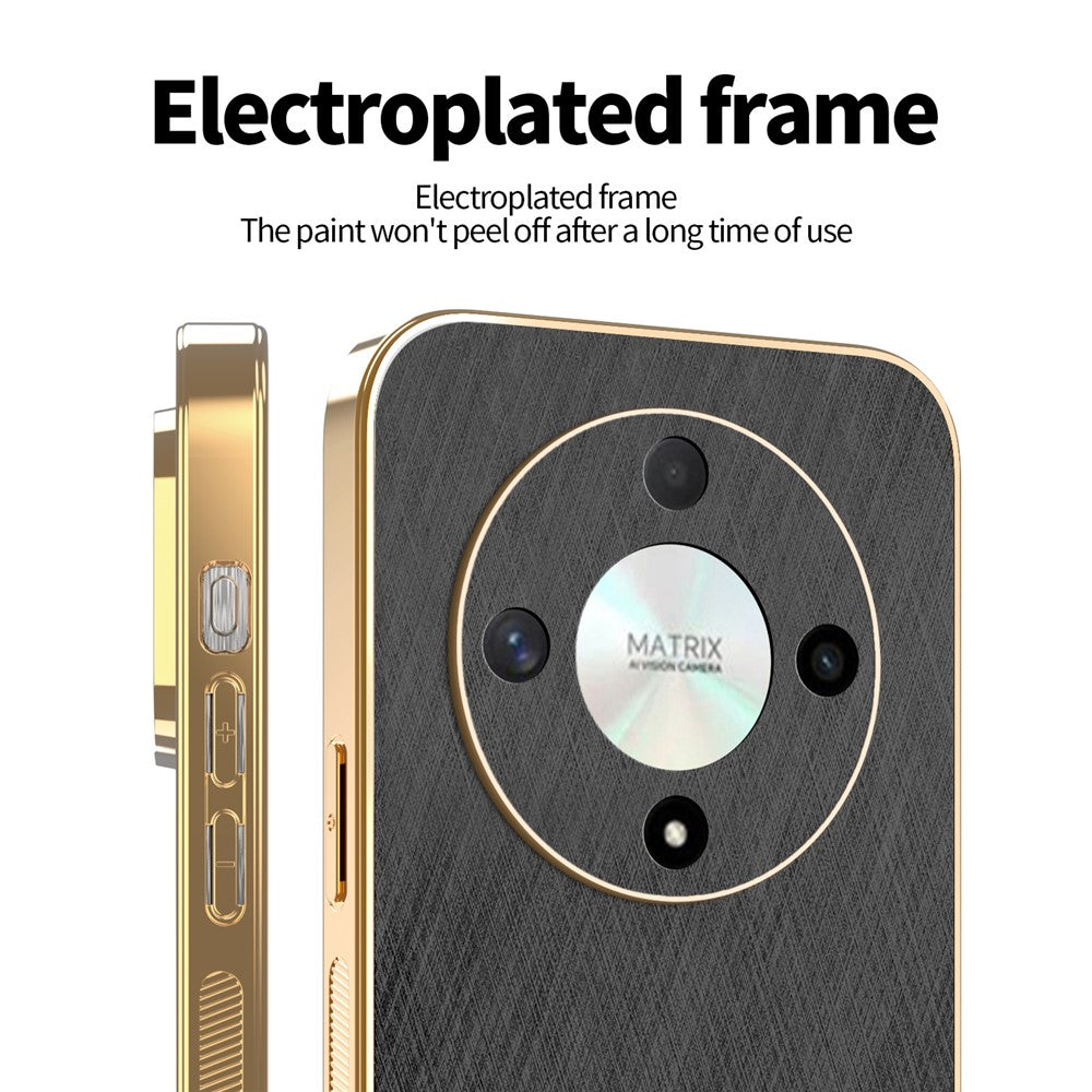 KADEM For Honor X9b 5G / Magic6 Lite 5G Case Electroplating Silk Texture PU + TPU Phone Back Cover
