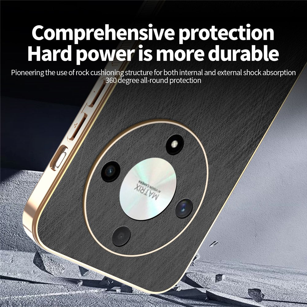 KADEM For Honor X9b 5G / Magic6 Lite 5G Case Electroplating Silk Texture PU + TPU Phone Back Cover