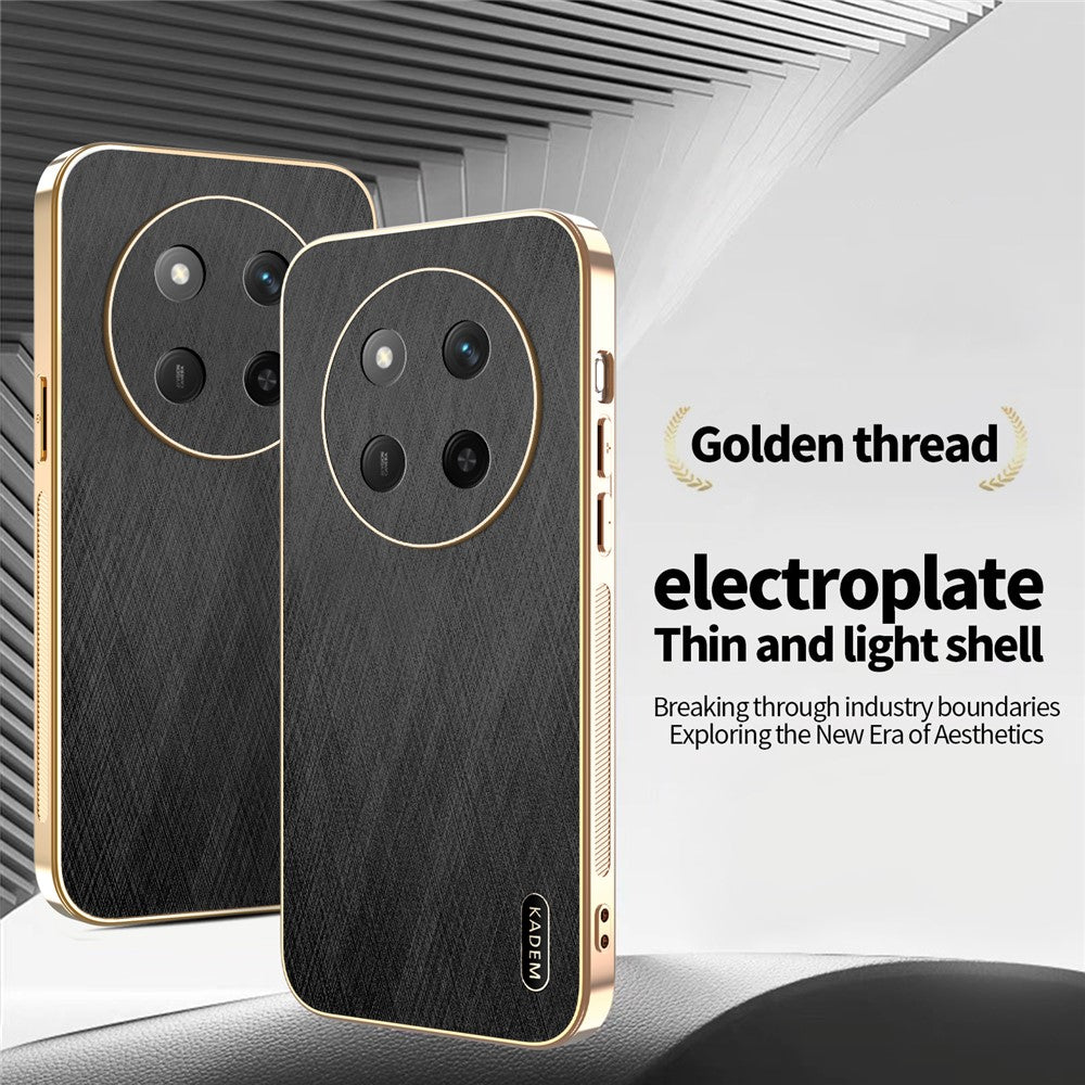 KADEM Phone Case For Honor X60 Pro 5G / X9c 5G / Magic7 Lite 5G Electroplating Silk Texture PU + TPU Back Cover