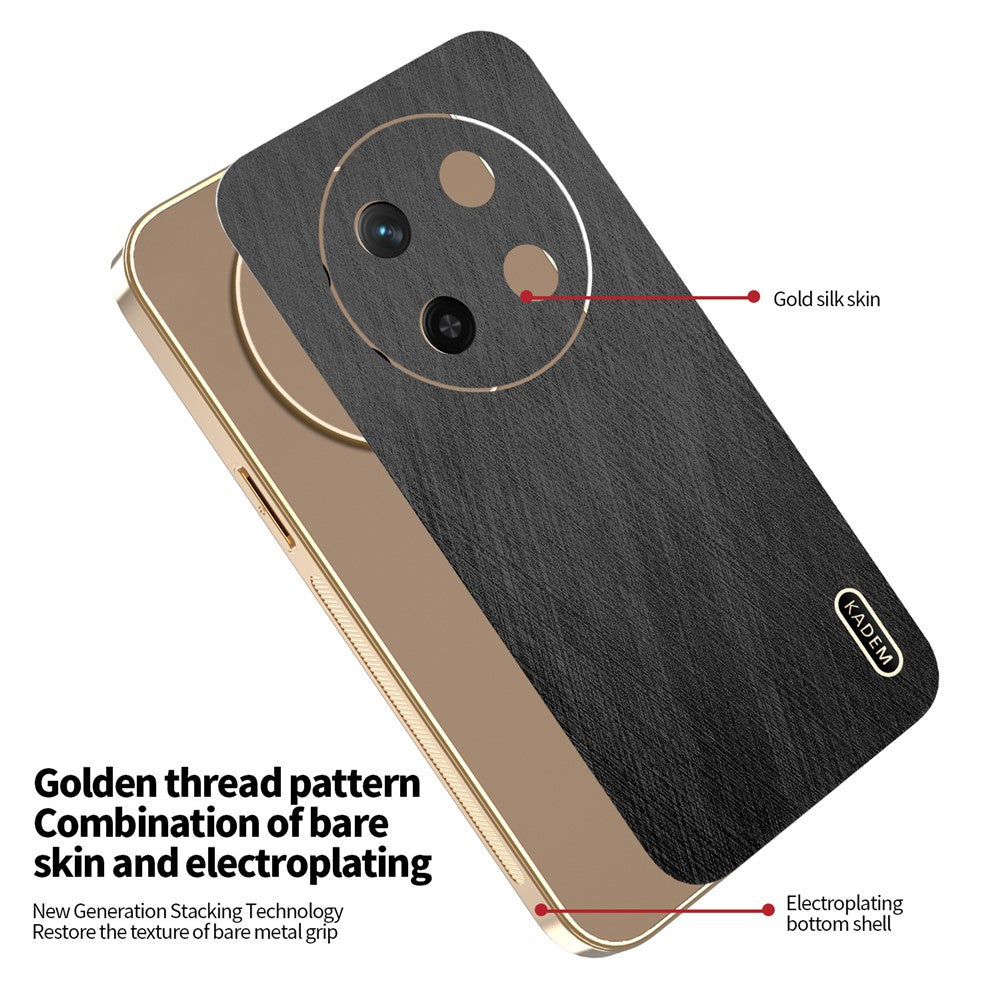 KADEM Phone Case For Honor X60 Pro 5G / X9c 5G / Magic7 Lite 5G Electroplating Silk Texture PU + TPU Back Cover
