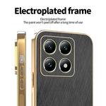 KADEM For Xiaomi 14T Case Electroplating Silk Texture PU + TPU Phone Back Cover