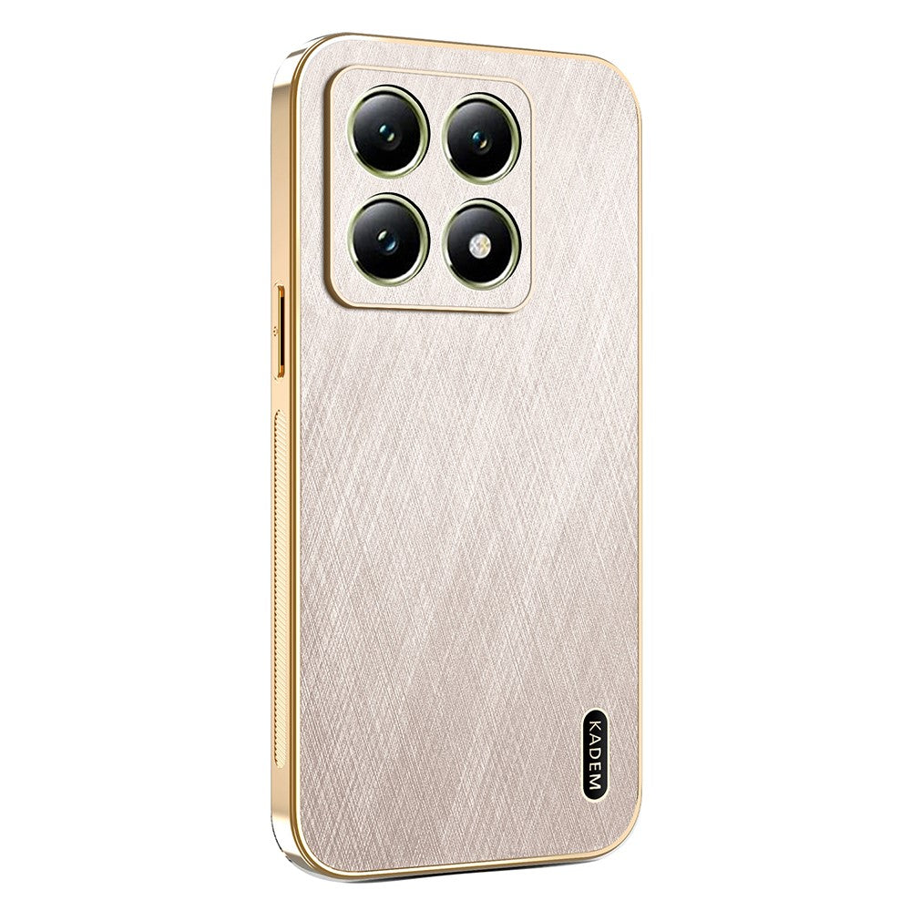 KADEM For Xiaomi 14T Case Electroplating Silk Texture PU + TPU Phone Back Cover