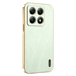 KADEM For Xiaomi 14T Case Electroplating Silk Texture PU + TPU Phone Back Cover
