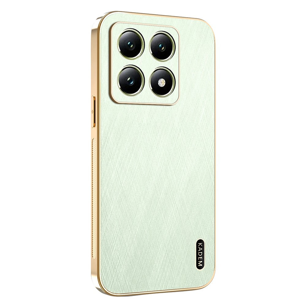 KADEM For Xiaomi 14T Case Electroplating Silk Texture PU + TPU Phone Back Cover