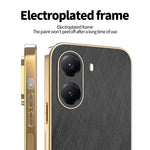 KADEM For Xiaomi Poco X7 Pro 5G Case Electroplating Silk Texture PU + TPU Phone Back Cover