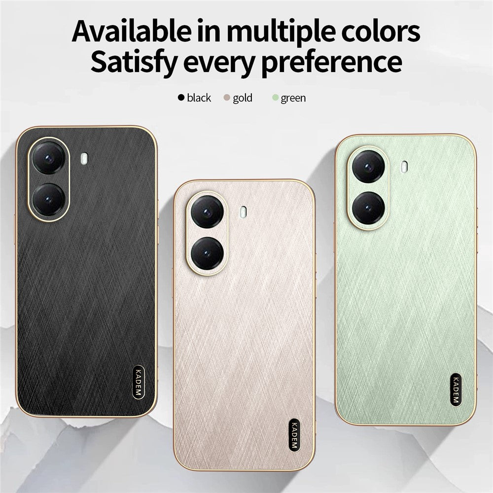 KADEM For Xiaomi Poco X7 Pro 5G Case Electroplating Silk Texture PU + TPU Phone Back Cover