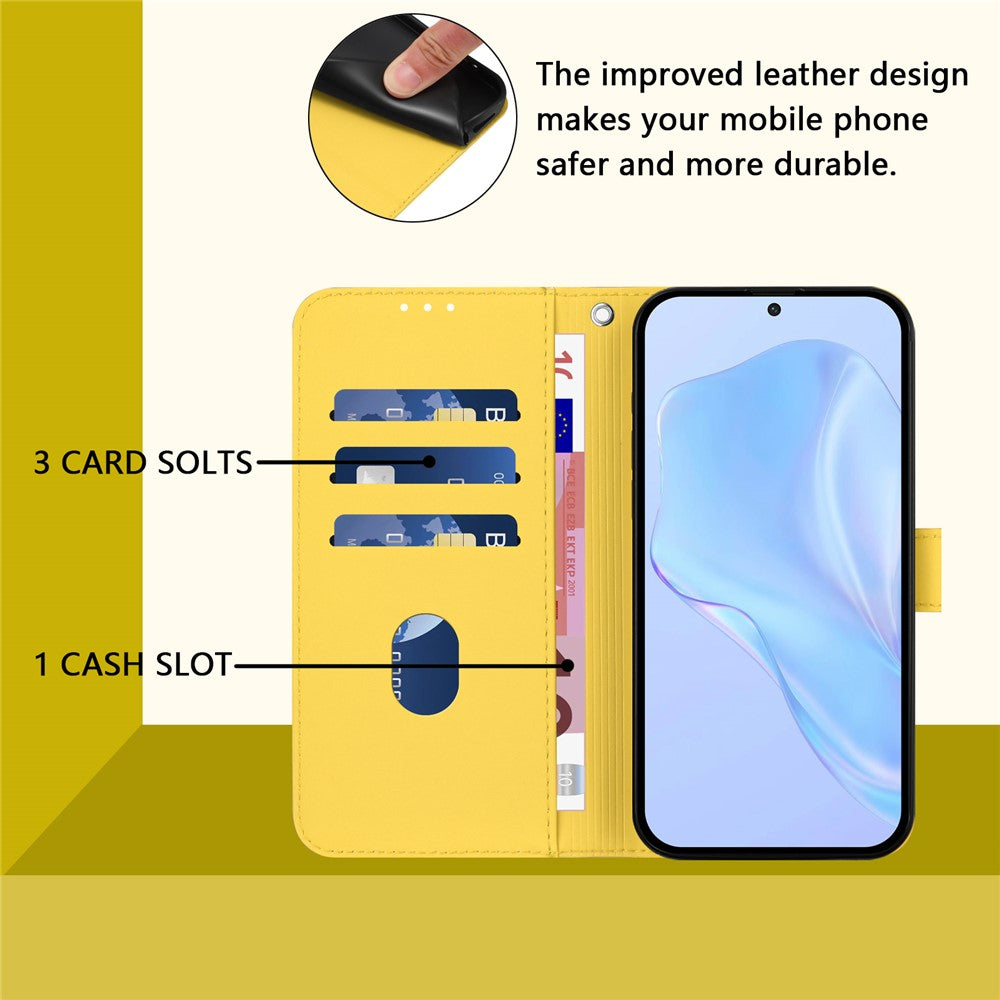 For Xiaomi Poco X7 Pro 5G Case Solid Color Wallet Leather Phone Cover with Strap