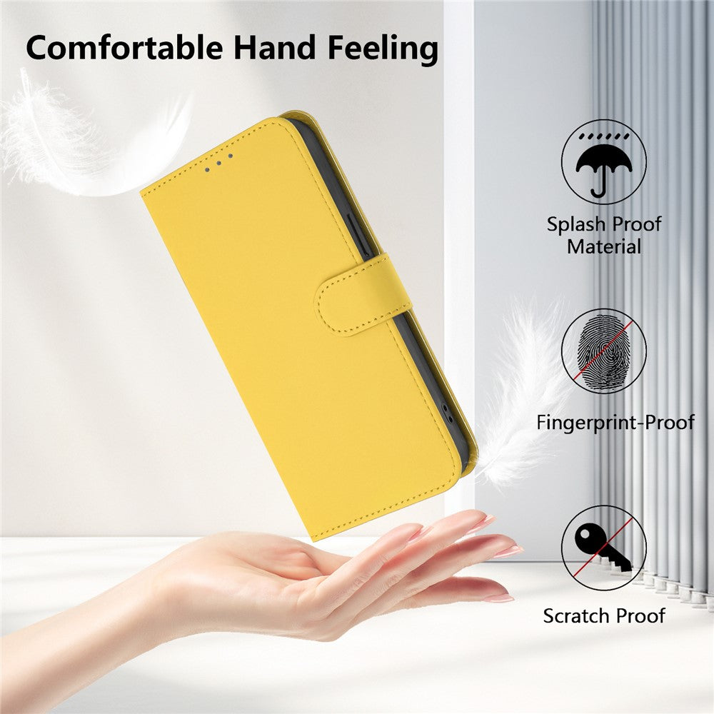 For Xiaomi Poco X7 Pro 5G Case Solid Color Wallet Leather Phone Cover with Strap