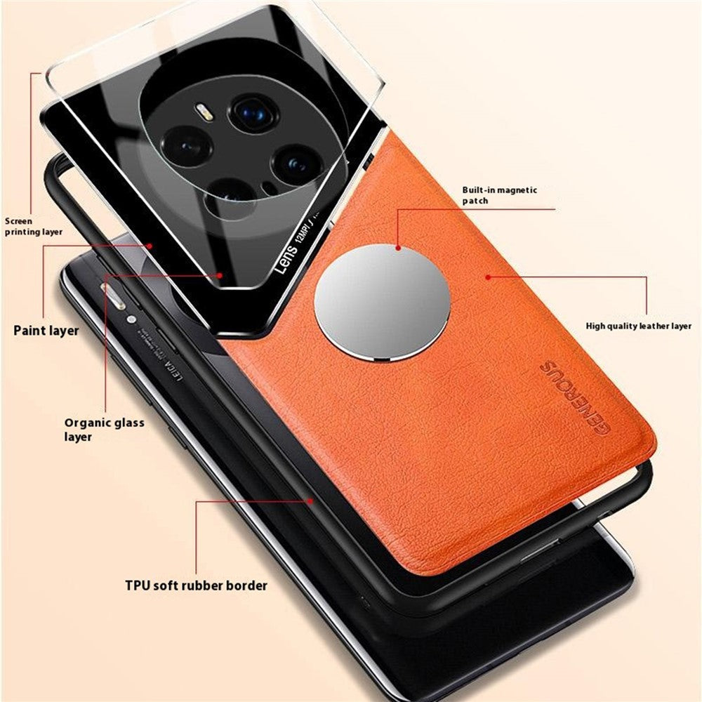 For Honor Magic7 Pro 5G Case Leather Coated PC + TPU Phone Back Cover