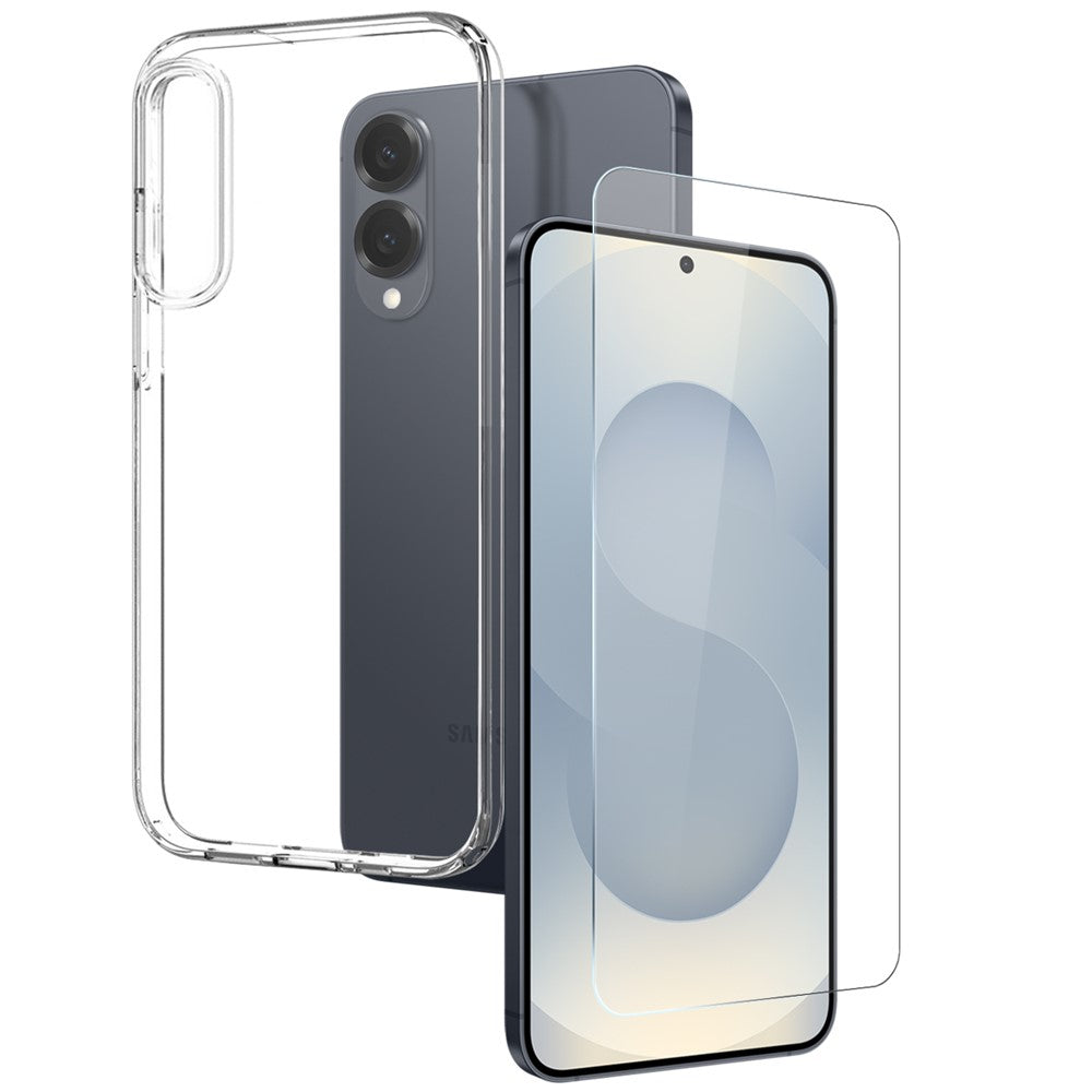 NORTHJO For Samsung Galaxy S25 Edge TPU Phone Case + Tempered Glass Film (Support Fingerprint Unlock)
