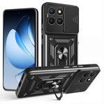 For Honor X8c 4G Etui med skydende kameralåg PC + TPU Kickstand Telefoncover