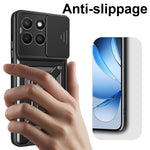 For Honor X8c 4G Etui med skydende kameralåg PC + TPU Kickstand Telefoncover
