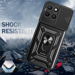 For Honor X8c 4G Etui med skydende kameralåg PC + TPU Kickstand Telefoncover