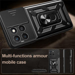 For Honor X8c 4G Etui med skydende kameralåg PC + TPU Kickstand Telefoncover