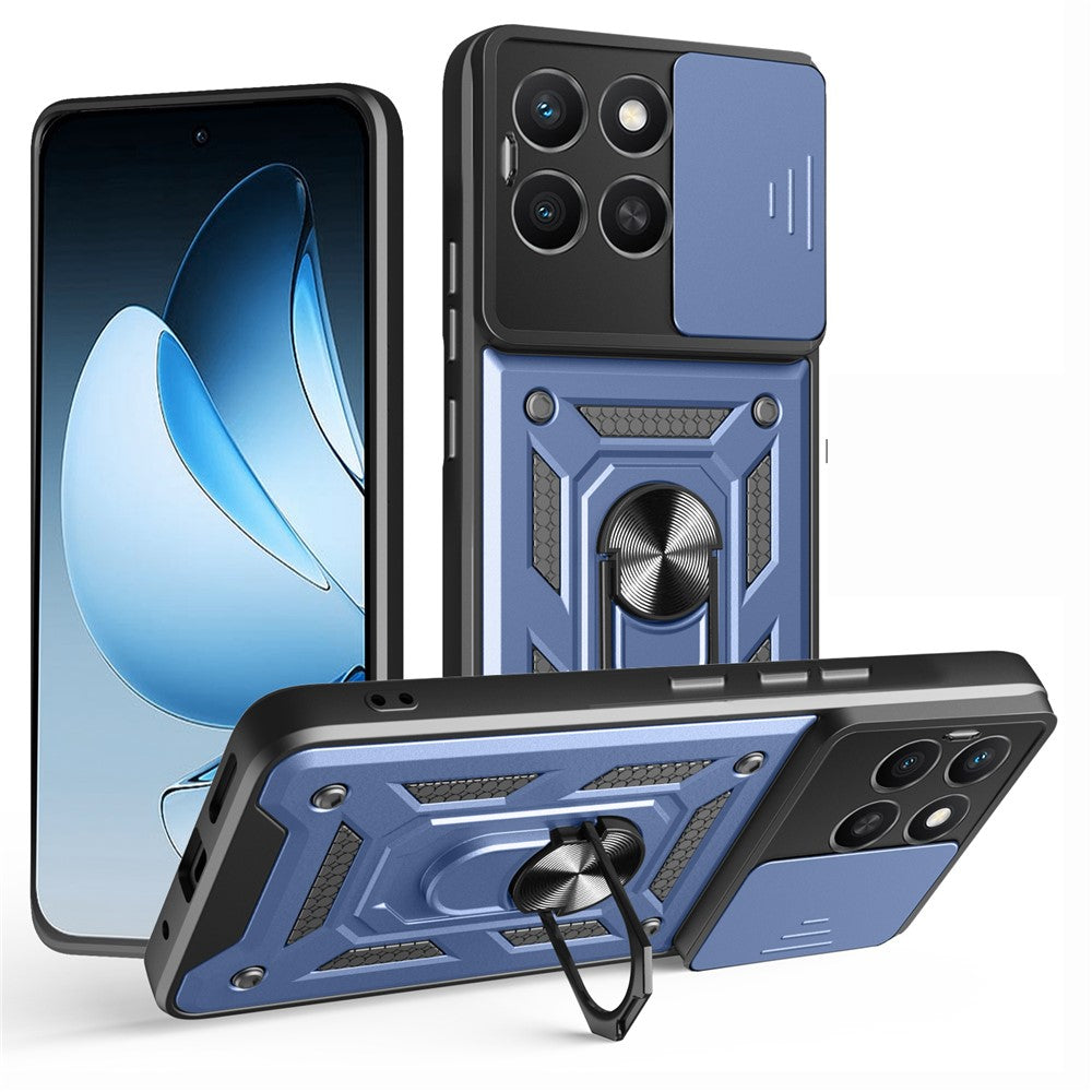 For Honor X8c 4G Etui med skydende kameralåg PC + TPU Kickstand Telefoncover