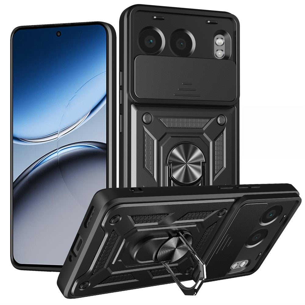 For OnePlus Nord 4 Case with Slide Camera Lid PC + TPU Kickstand Phone Cover