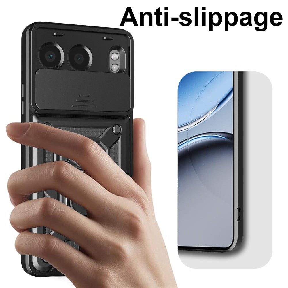 OnePlus Nord 4-skal med skjutbart kameralock PC + TPU-stativmobilskydd