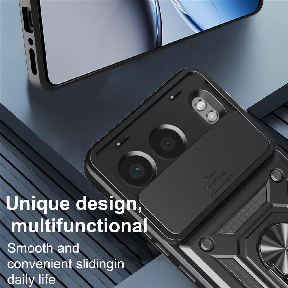 OnePlus Nord 4-skal med skjutbart kameralock PC + TPU-stativmobilskydd