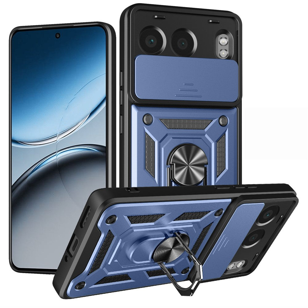 OnePlus Nord 4-skal med skjutbart kameralock PC + TPU-stativmobilskydd
