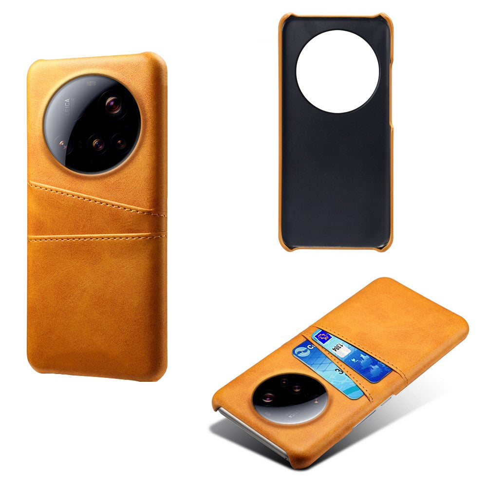 For Xiaomi 15 Ultra Case Dual Card Slots PU Leather + Hard PC Phone Cover