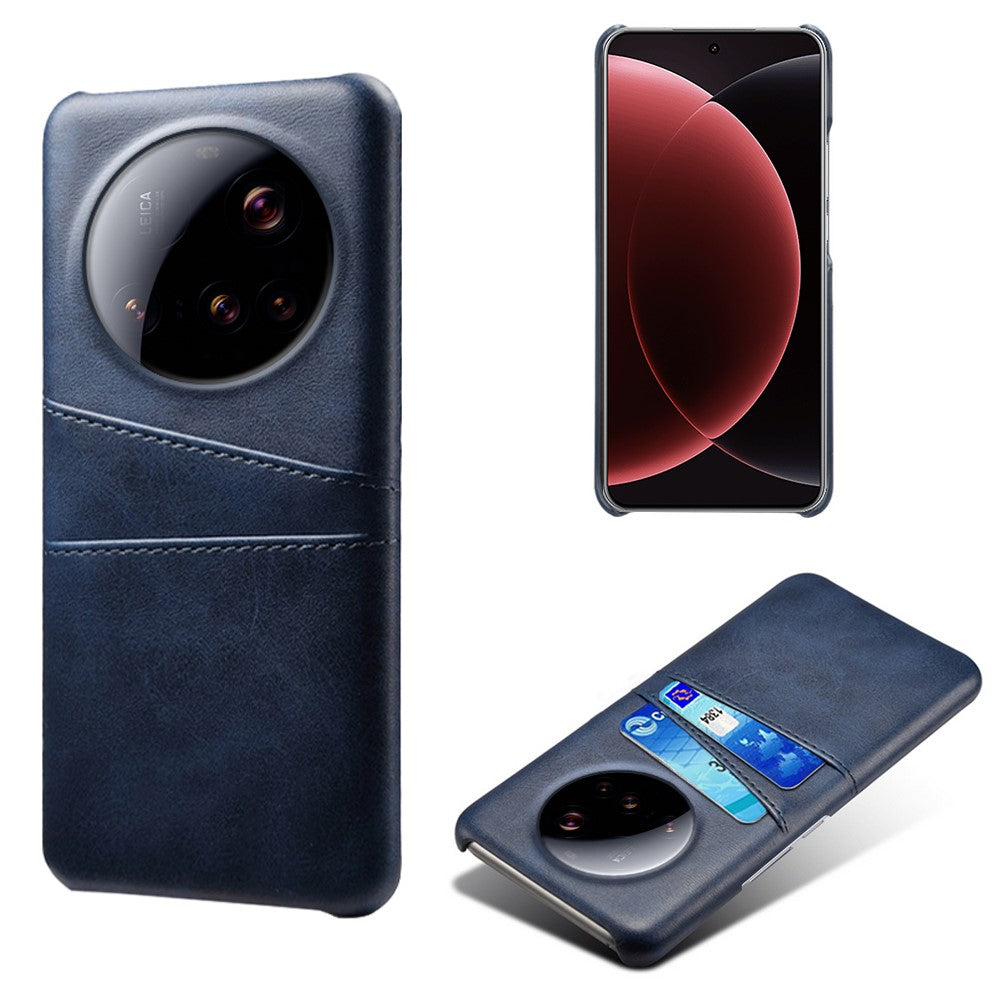 For Xiaomi 15 Ultra Case Dual Card Slots PU Leather + Hard PC Phone Cover