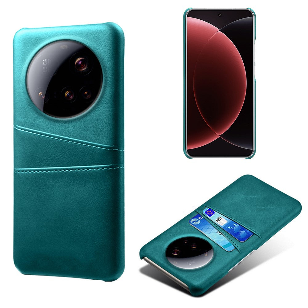 For Xiaomi 15 Ultra Case Dual Card Slots PU Leather + Hard PC Phone Cover