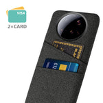 Xiaomi 15 Ultra-cover i stof + hårdt PC-mobilcover med to kortholdere