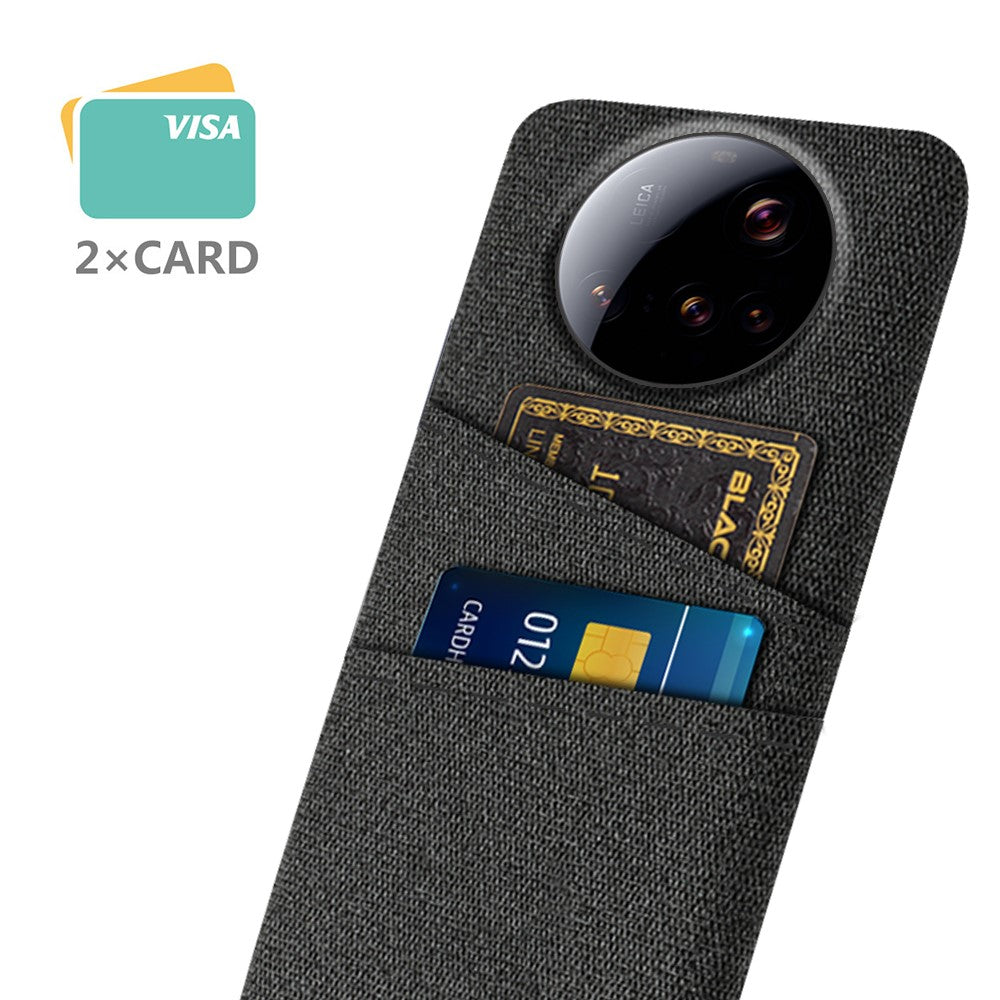 Xiaomi 15 Ultra-cover i stof + hårdt PC-mobilcover med to kortholdere
