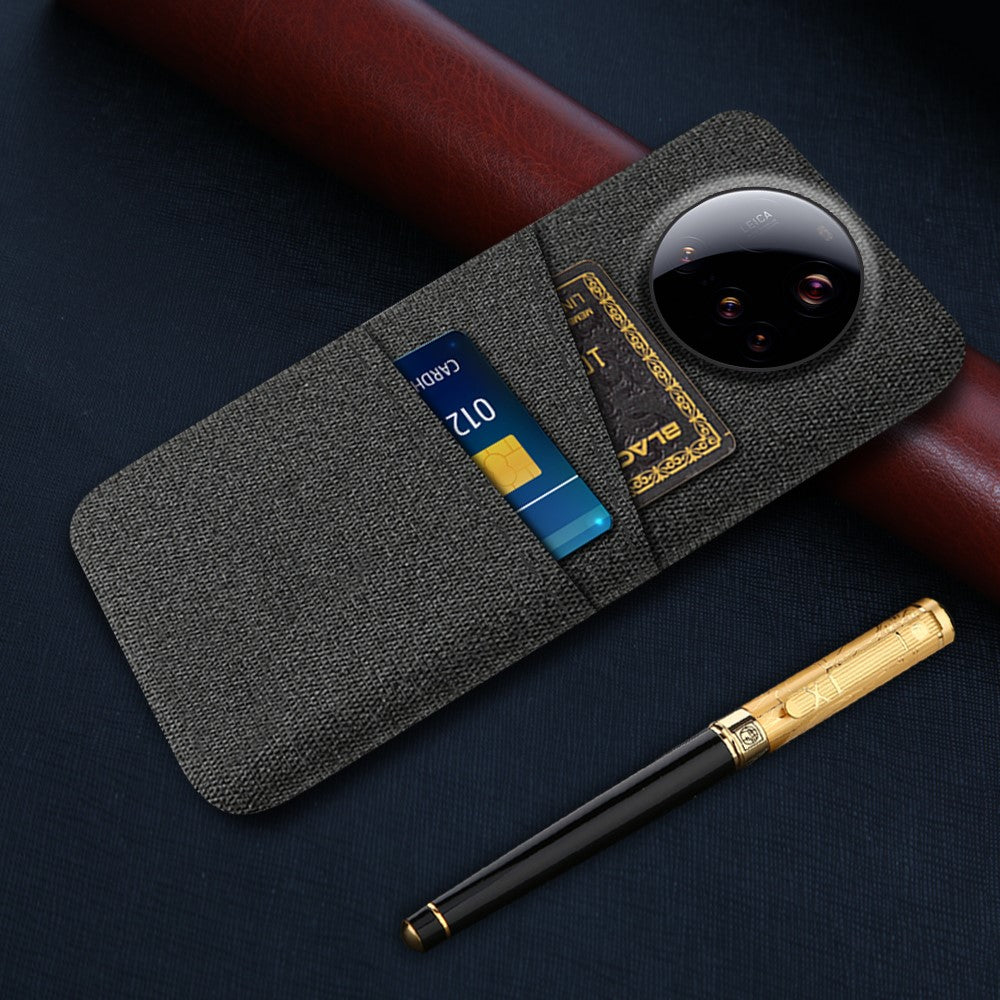 For Xiaomi 15 Ultra Case Cloth + Hard PC Phone Cover with Dual Card Slots