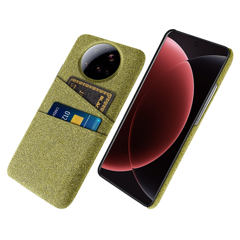 Xiaomi 15 Ultra-cover i stof + hårdt PC-mobilcover med to kortholdere