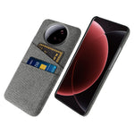 Xiaomi 15 Ultra-cover i stof + hårdt PC-mobilcover med to kortholdere
