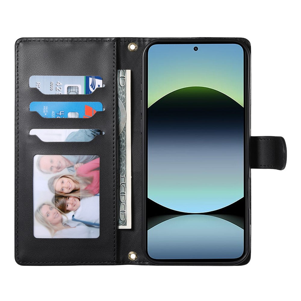For Xiaomi Poco X7 Pro 5G  /  Redmi Turbo 4 5G Case Rhombus Stitching Wallet Stand Leather Phone Cover with Long  /  Short Strap