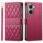 For Xiaomi Poco X7 Pro 5G  /  Redmi Turbo 4 5G Case Rhombus Stitching Wallet Stand Leather Phone Cover with Long  /  Short Strap