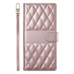 For Xiaomi Redmi Note 13 5G Case Rhombus Stitching Wallet Stand Leather Phone Cover with Long  /  Short Strap