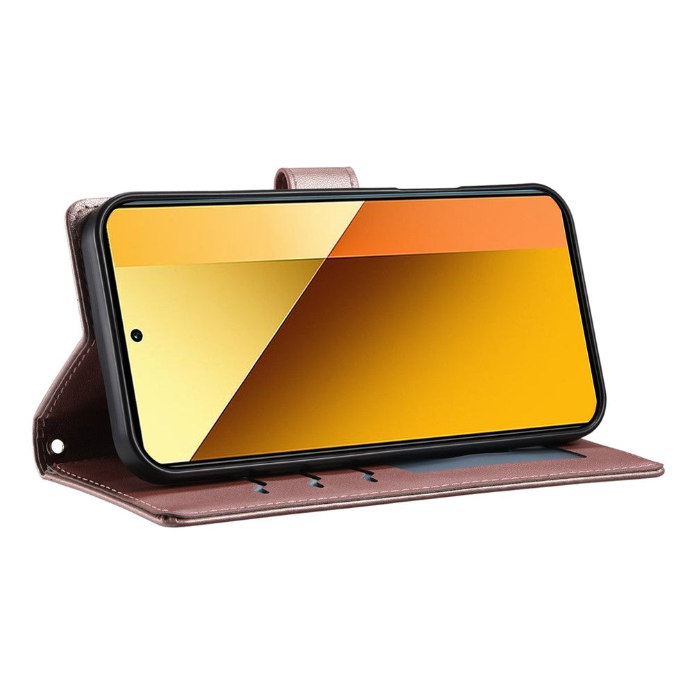 For Xiaomi Redmi Note 13 5G Case Rhombus Stitching Wallet Stand Leather Phone Cover with Long  /  Short Strap