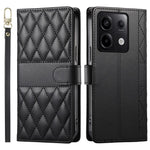 For Xiaomi Redmi Note 13 Pro 5G Case Rhombus Stitching Wallet Stand Leather Phone Cover with Long  /  Short Strap