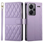 For Xiaomi Redmi Note 13 Pro+ 5G Case Rhombus Stitching Wallet Stand Leather Phone Cover with Long  /  Short Strap