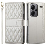 For Xiaomi Redmi Note 13 Pro+ 5G Case Rhombus Stitching Wallet Stand Leather Phone Cover with Long  /  Short Strap