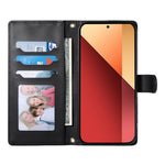 For Xiaomi Redmi Note 13 Pro 4G  /  Poco M6 Pro 4G Case Rhombus Stitching Wallet Stand Leather Phone Cover with Long  /  Short Strap