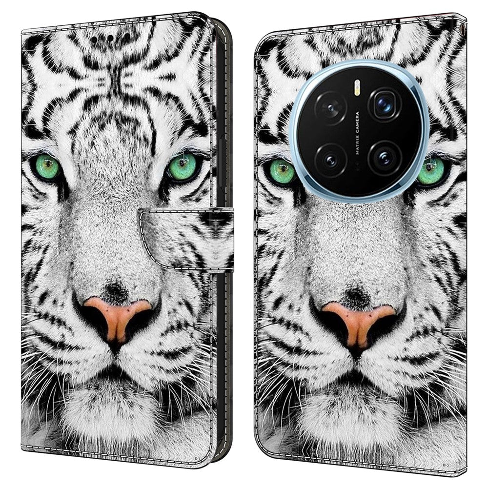 For Honor Magic7 Pro 5G Case with Card Slot Pattern Printed TPU+PU Leather Flip Phone Cover
