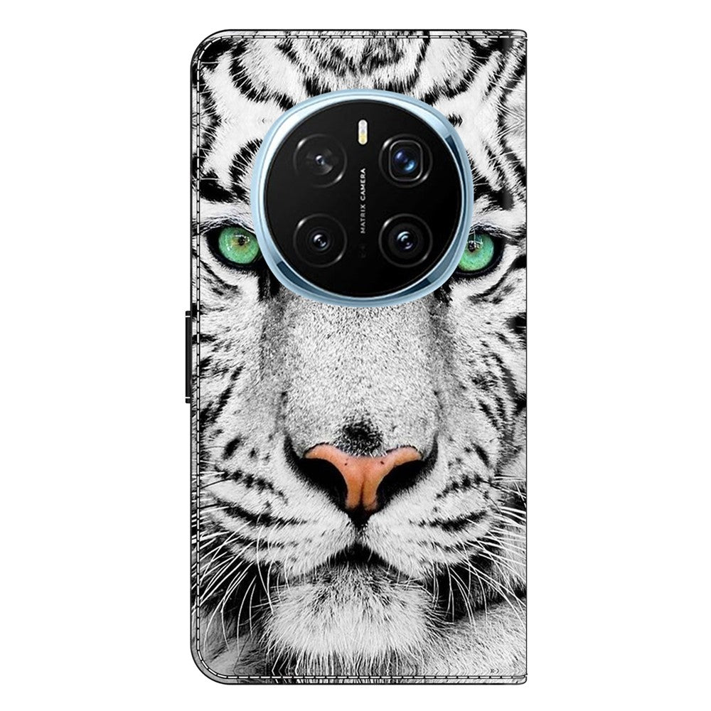 For Honor Magic7 Pro 5G Case with Card Slot Pattern Printed TPU+PU Leather Flip Phone Cover