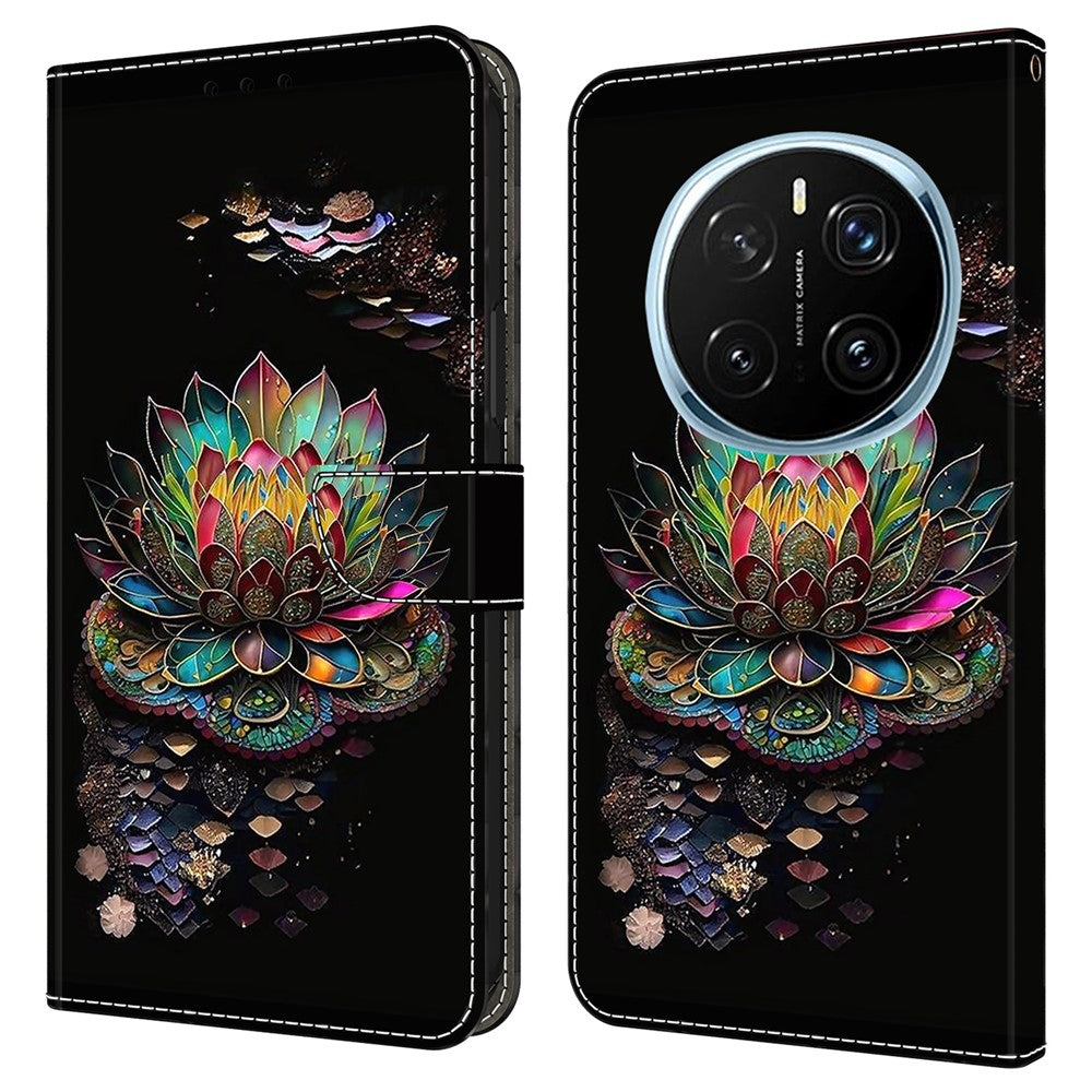 For Honor Magic7 Pro 5G Case with Card Slot Pattern Printed TPU+PU Leather Flip Phone Cover