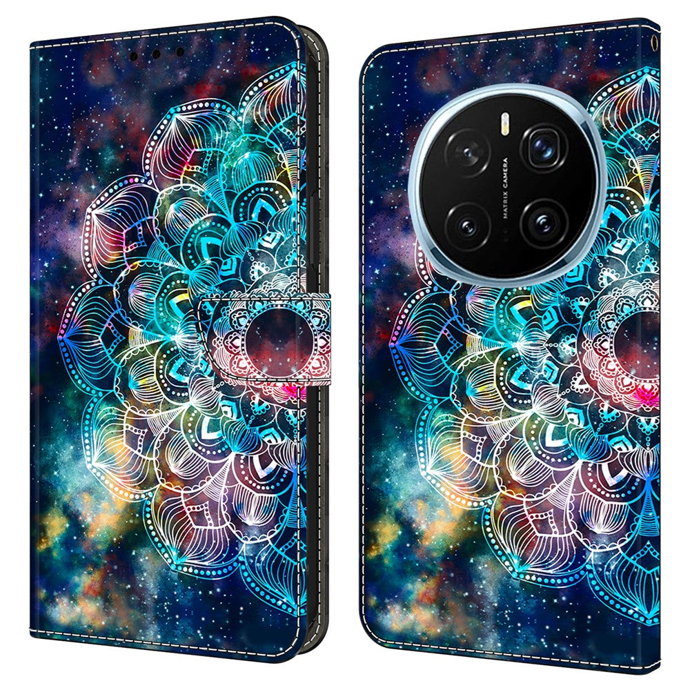 For Honor Magic7 Pro 5G Case with Card Slot Pattern Printed TPU+PU Leather Flip Phone Cover