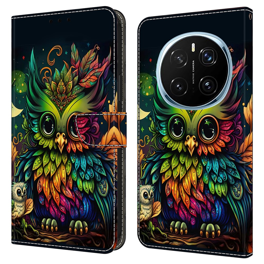 For Honor Magic7 Pro 5G Case with Card Slot Pattern Printed TPU+PU Leather Flip Phone Cover
