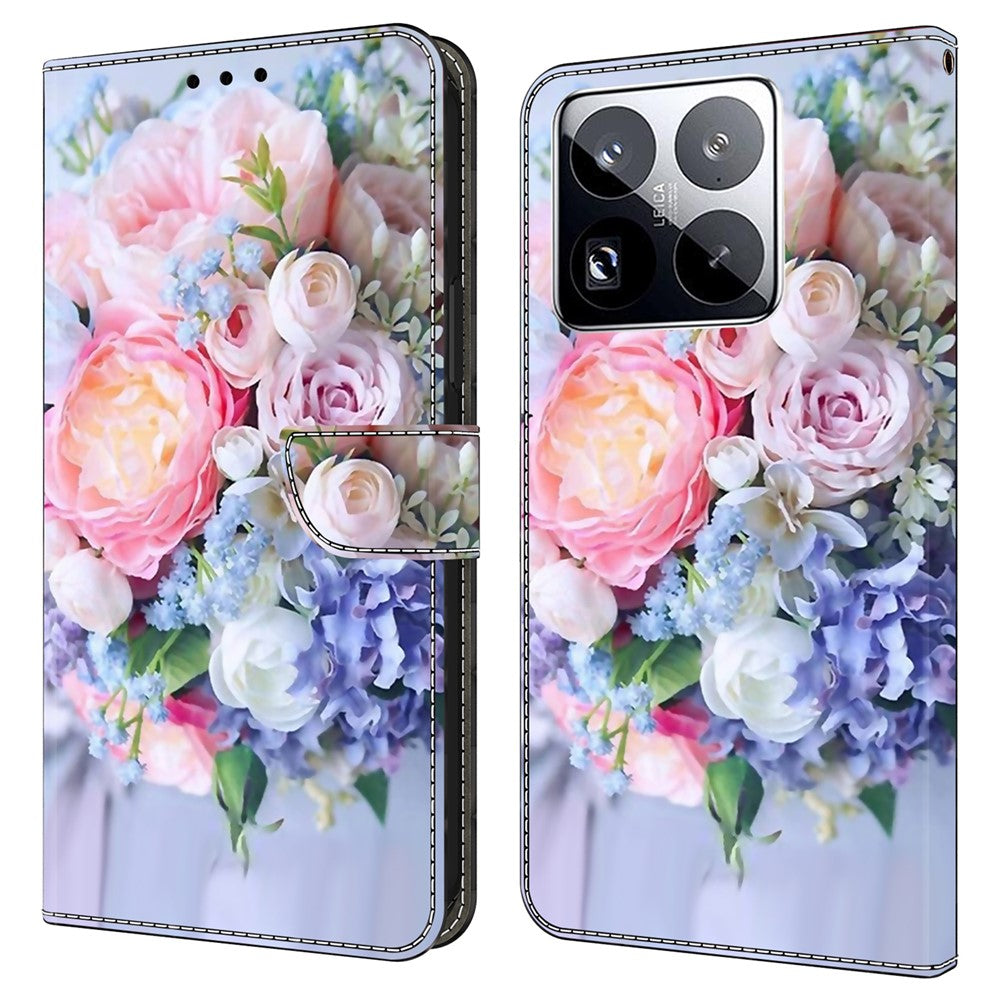 For Xiaomi 15 Pro Case Magnetic Clasp 3D Pattern Leather Wallet Phone Cover